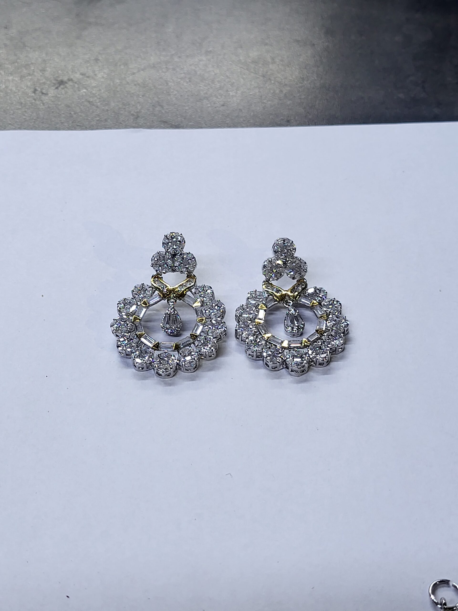 Eternal Radiance Tops – Sterling Silver Earrings with Baguette & Round Zircon Cluster | Big Jewellery - Image 1