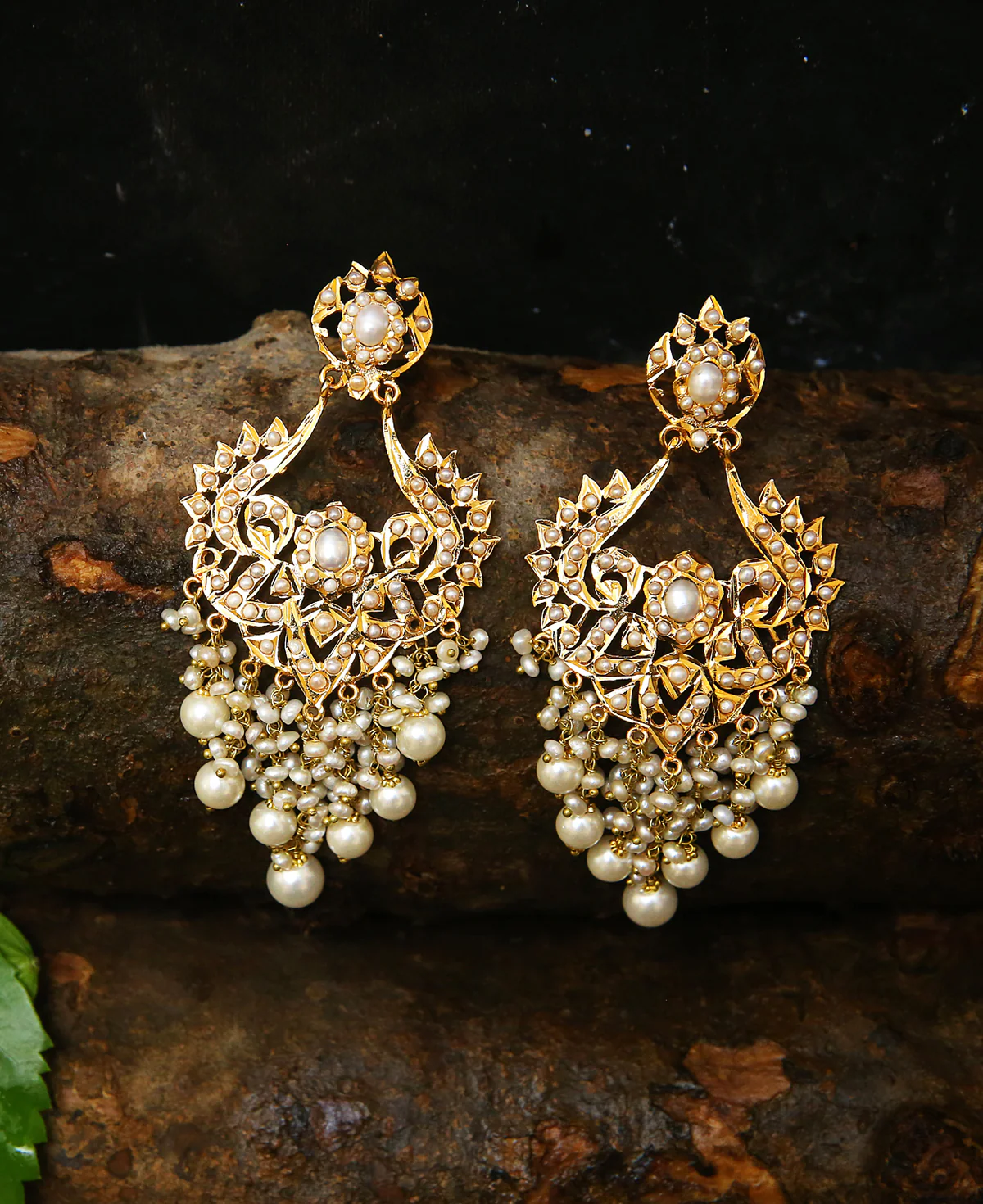 Pearl Jhalars Pearl Jhalars – Gold-Plated Sterling Silver Earrings with Real & Cultured Pearls - Image 1